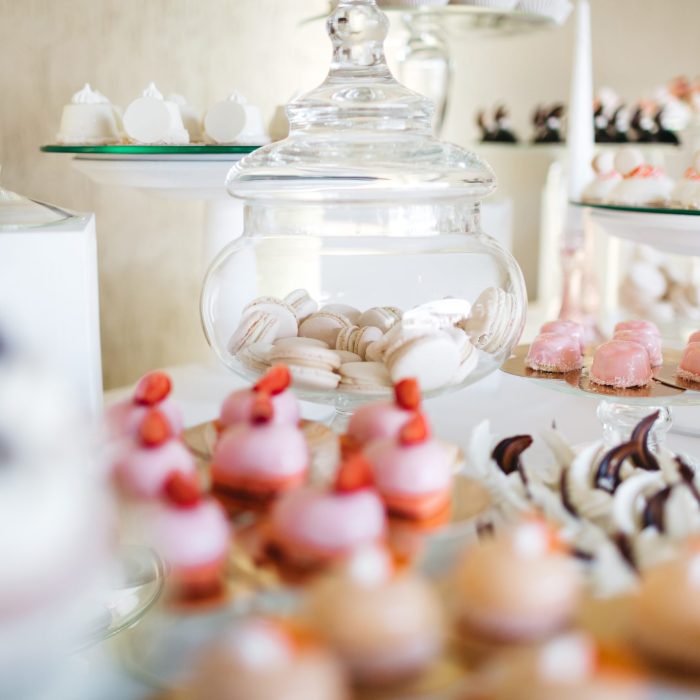 Beautiful sweets on the festive table